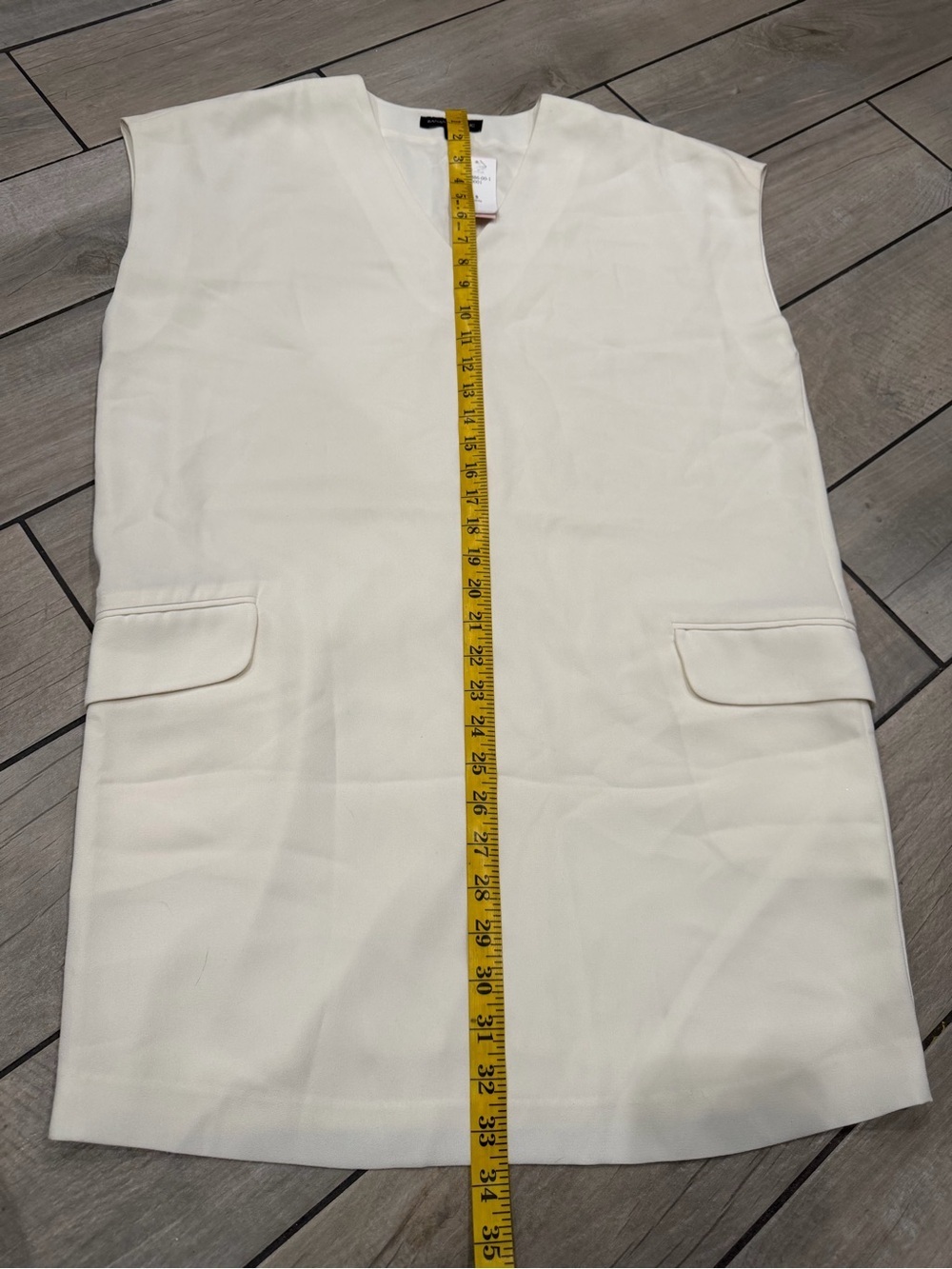 Banana republic cap sleeve v-neck cocoon mini dress in off white. petite small - Picture 15 of 15